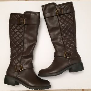 JUSTFAB Brown Knee High Riding Boots 5.5